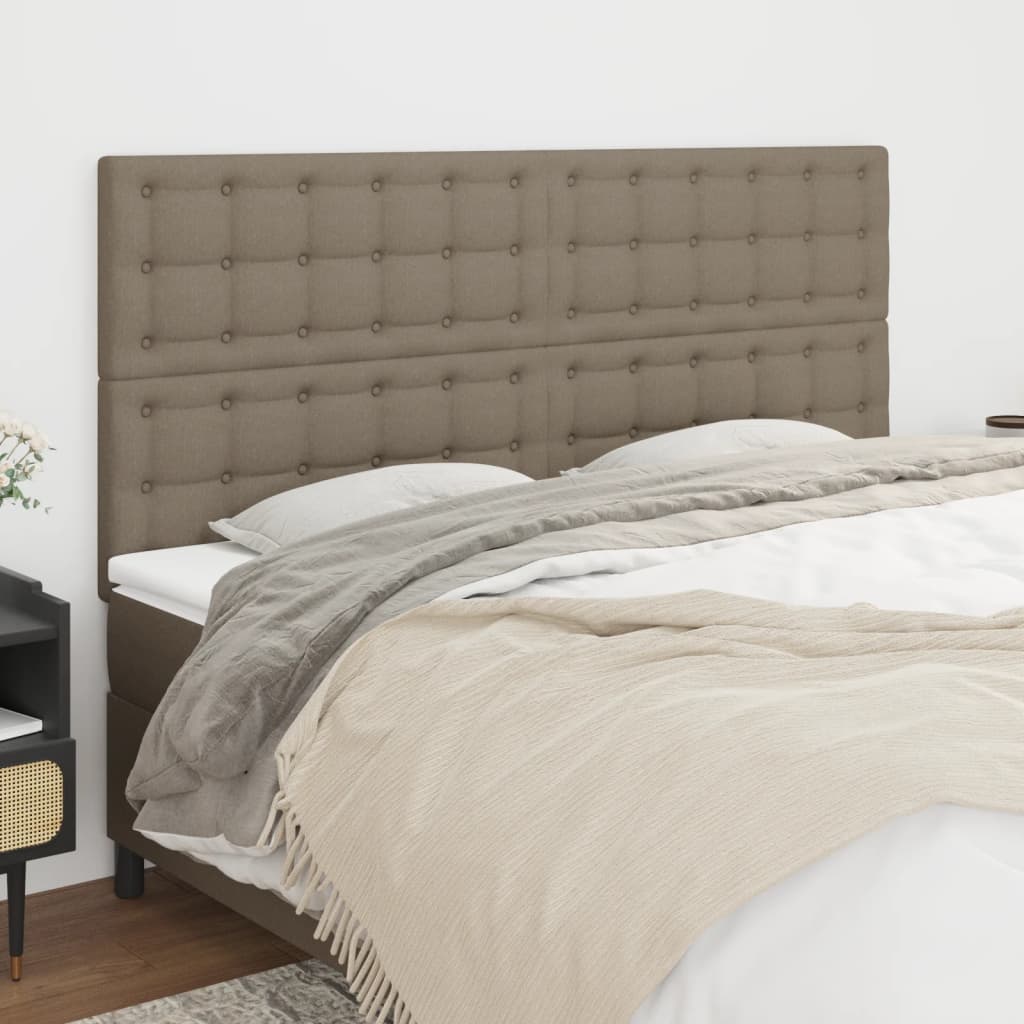 Hoofdbord taupe 180x5x118/128 cm Stof is nu te koop bij PeponiXL, paradijselijk wonen!