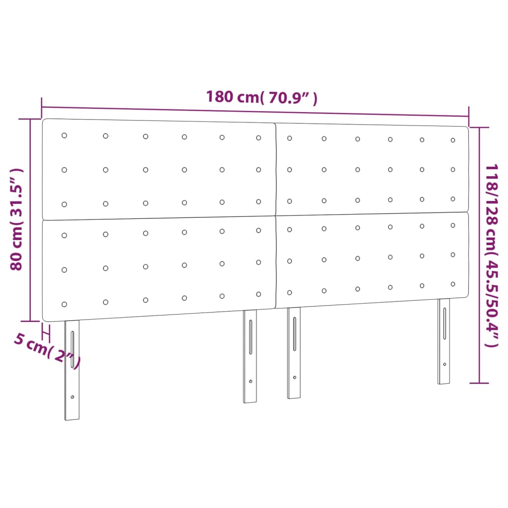 Hoofdbord crème 180x5x118/128 cm stof is nu te koop bij PeponiXL, paradijselijk wonen!
