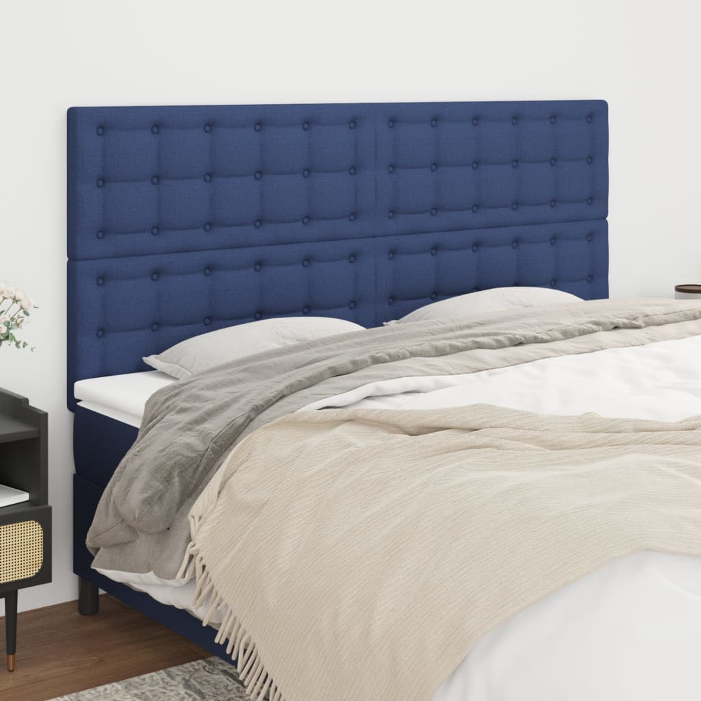 Hoofdbord blauw 180x5x118/128 cm stof is nu te koop bij PeponiXL, paradijselijk wonen!