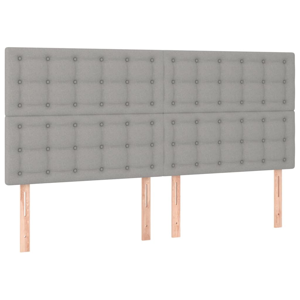 Hoofdbord lichtgrijs 200x5x118/128 cm stof is nu te koop bij PeponiXL, paradijselijk wonen!
