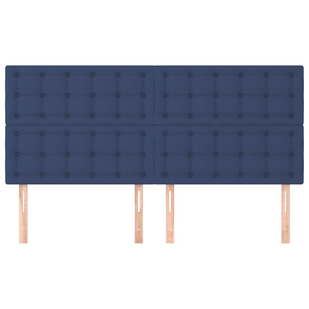 Hoofdbord blauw 200x5x118/128 cm stof is nu te koop bij PeponiXL, paradijselijk wonen!