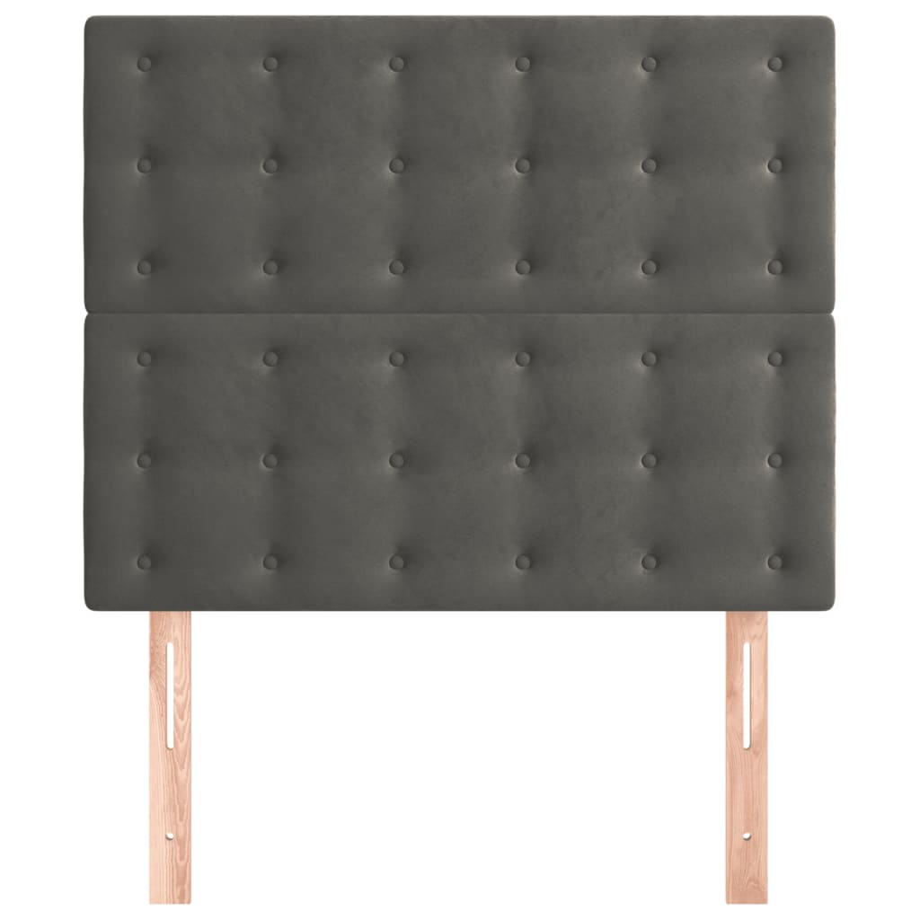 Hoofdbord donkergrijs 80x5x118/128 cm Fluweel is nu te koop bij PeponiXL, paradijselijk wonen!