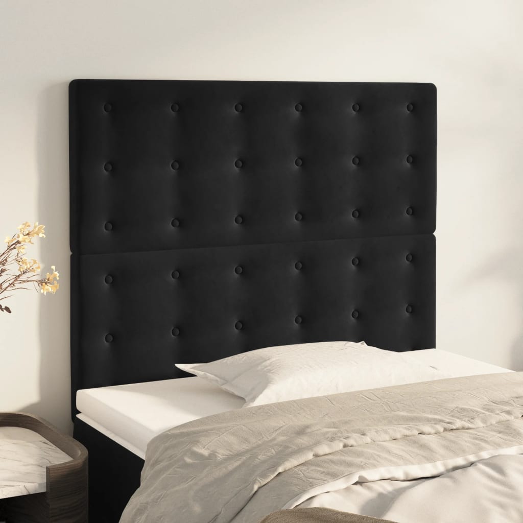 Hoofdbord zwart 80x5x118/128 cm fluweel is nu te koop bij PeponiXL, paradijselijk wonen!