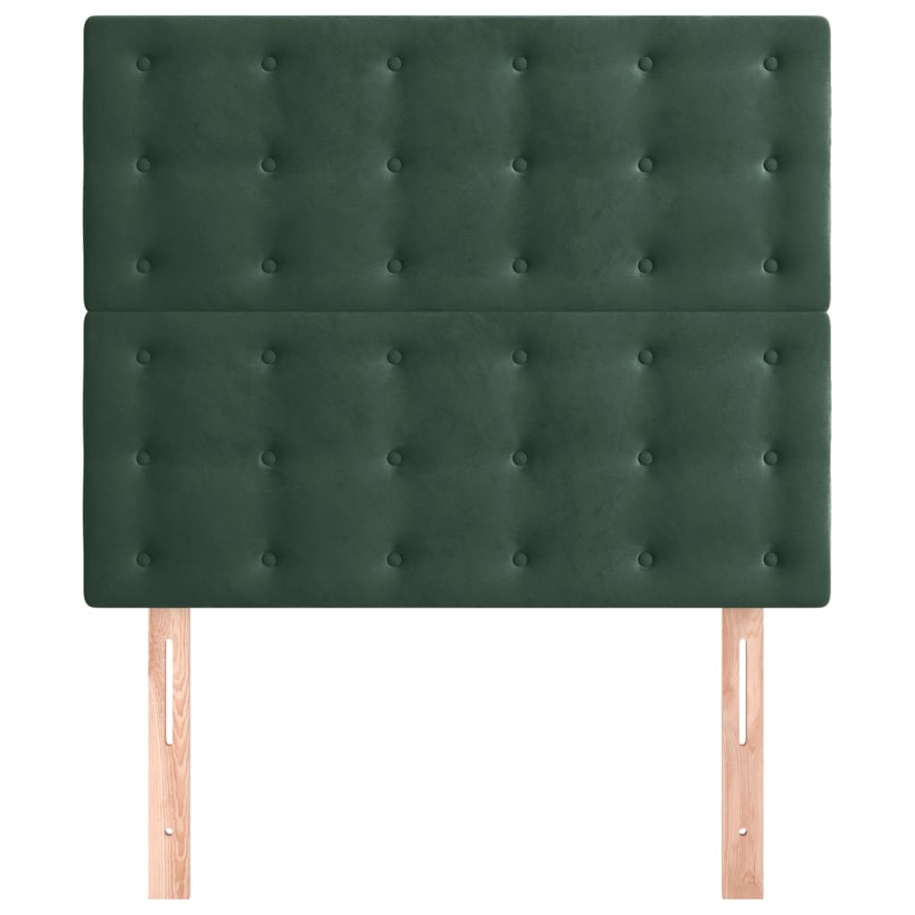 Hoofdbord donkergroen 80x5x118/128 cm fluweel is nu te koop bij PeponiXL, paradijselijk wonen!