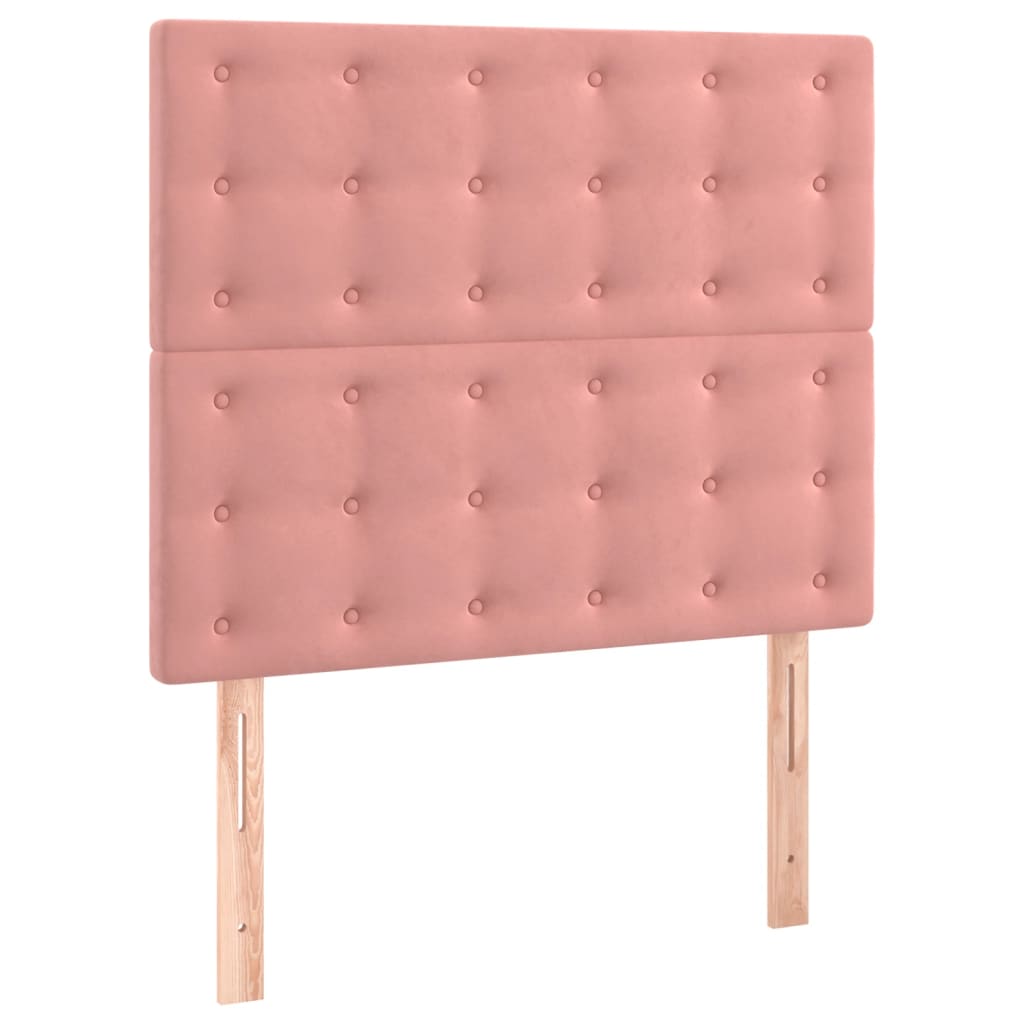 Hoofdbord roze 80x5x118/128 cm fluweel is nu te koop bij PeponiXL, paradijselijk wonen!