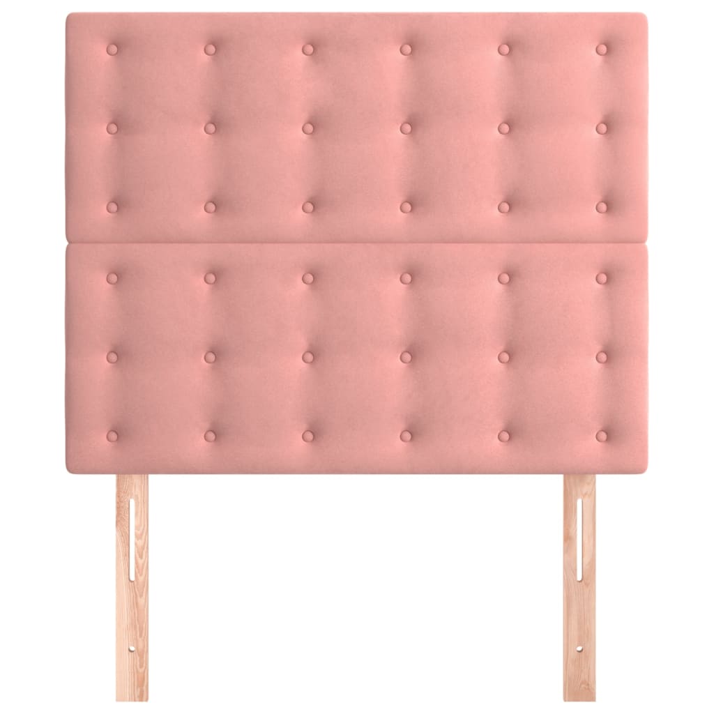Hoofdbord roze 80x5x118/128 cm fluweel is nu te koop bij PeponiXL, paradijselijk wonen!