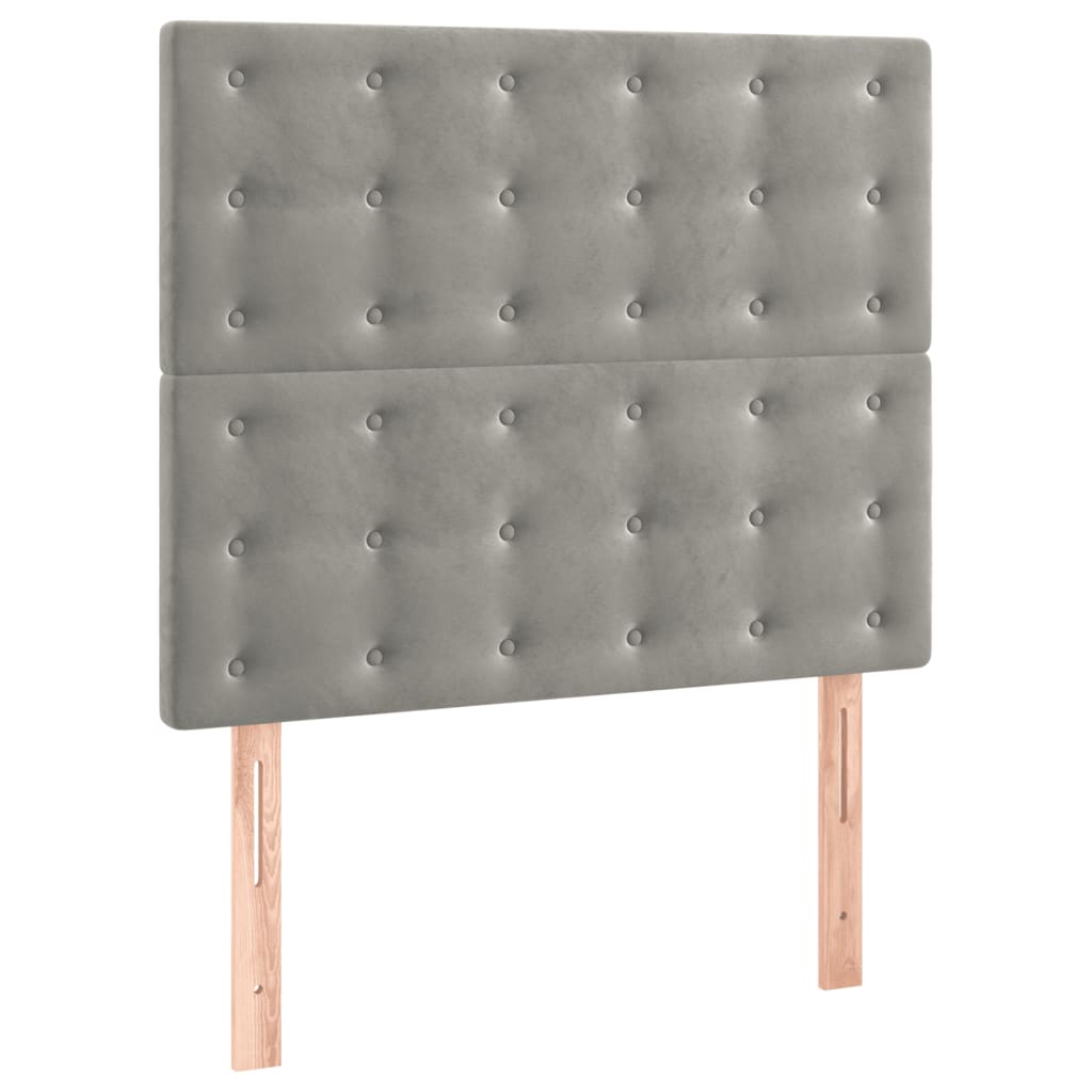 Hoofdbord lichtgrijs 90x5x118/128 cm fluweel is nu te koop bij PeponiXL, paradijselijk wonen!