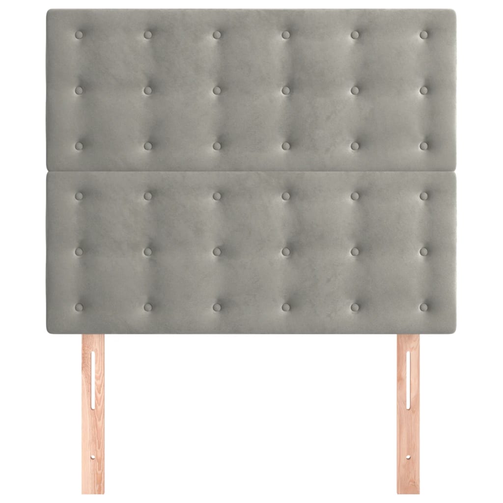 Hoofdbord lichtgrijs 90x5x118/128 cm fluweel is nu te koop bij PeponiXL, paradijselijk wonen!