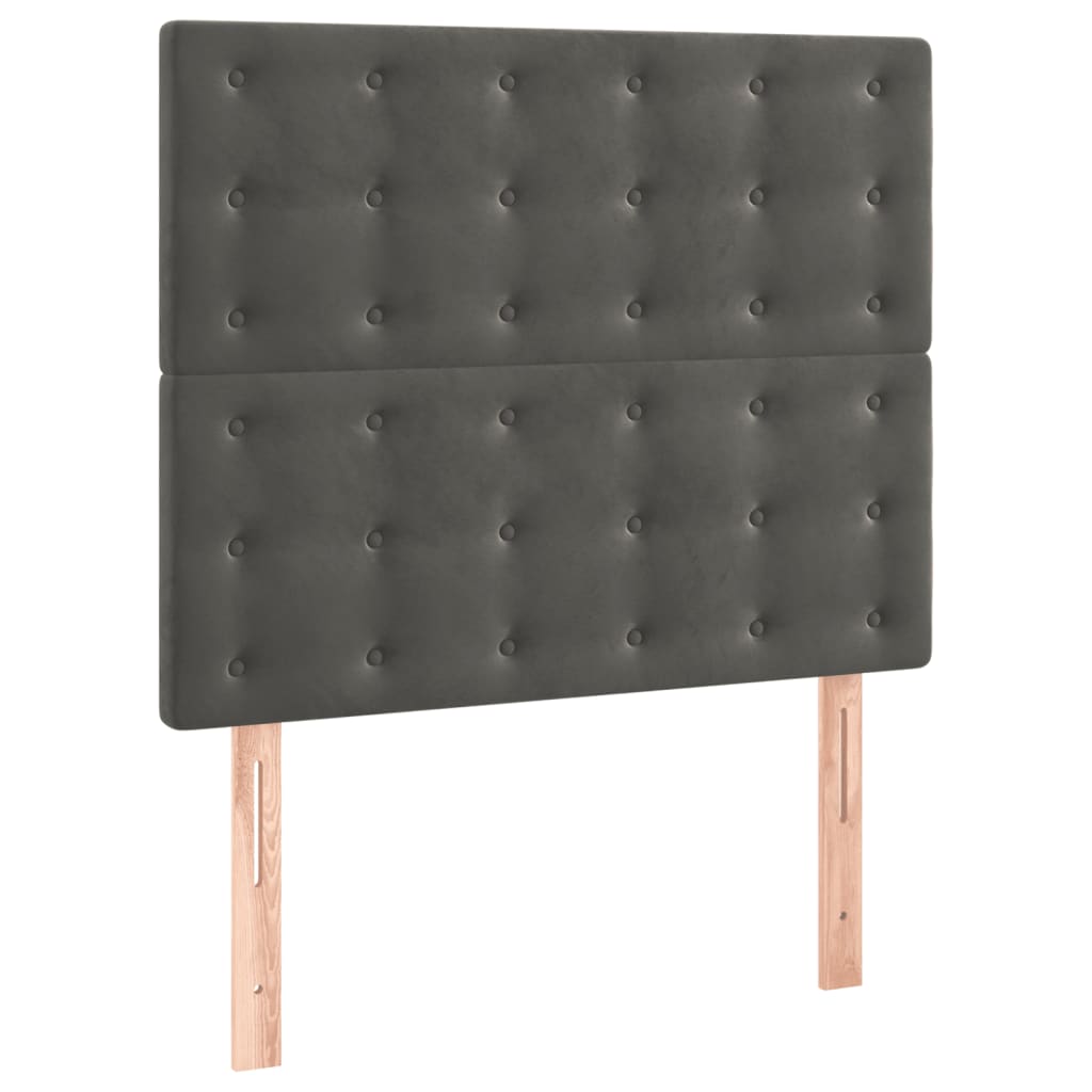 Hoofdbord donkergrijs 90x5x118/128 cm fluweel is nu te koop bij PeponiXL, paradijselijk wonen!