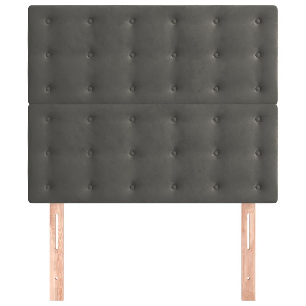 Hoofdbord donkergrijs 90x5x118/128 cm fluweel is nu te koop bij PeponiXL, paradijselijk wonen!