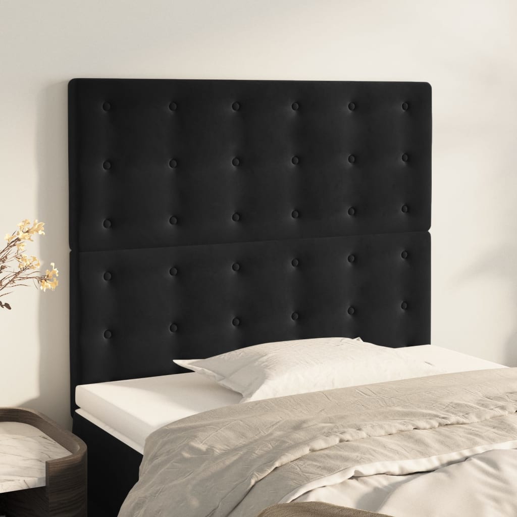 Hoofdbord zwart 90x5x118/128 cm fluweel is nu te koop bij PeponiXL, paradijselijk wonen!