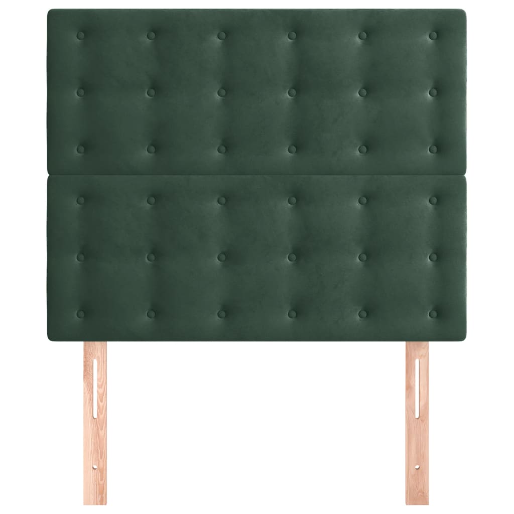 Hoofdbord donkergroen 90x5x118/128 cm fluweel is nu te koop bij PeponiXL, paradijselijk wonen!