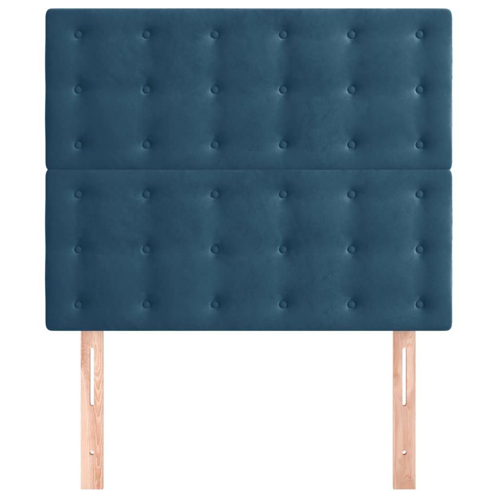 Hoofdbord donkerblauw 90x5x118/128 cm fluweel is nu te koop bij PeponiXL, paradijselijk wonen!
