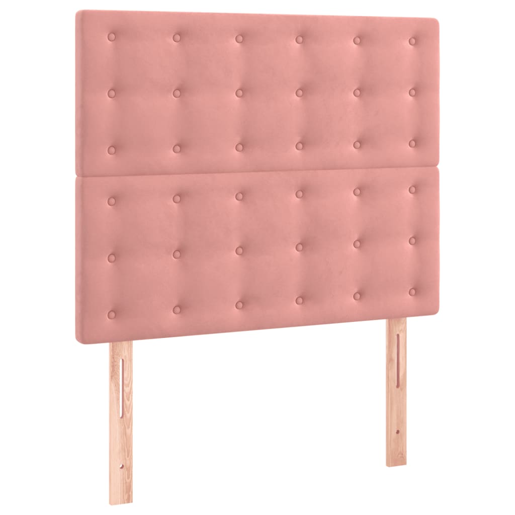 Hoofdbord roze 90x5x118/128 cm fluweel is nu te koop bij PeponiXL, paradijselijk wonen!