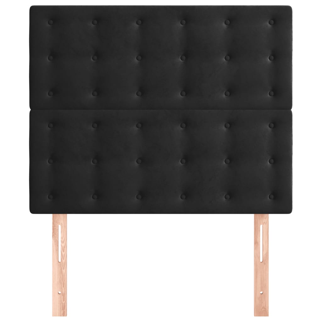 Hoofdbord zwart 100x5x118/128 cm fluweel is nu te koop bij PeponiXL, paradijselijk wonen!