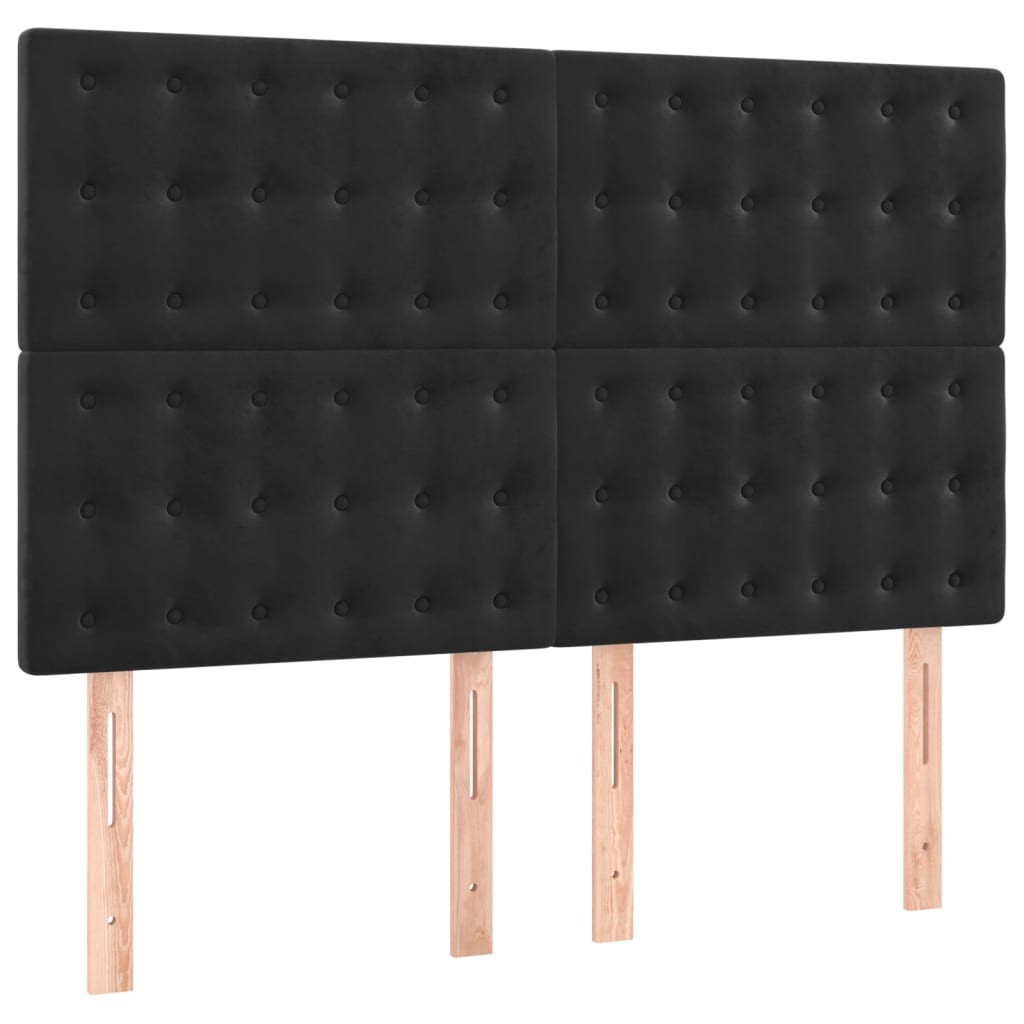 Hoofdbord zwart 144x5x118/128 cm fluweel is nu te koop bij PeponiXL, paradijselijk wonen!