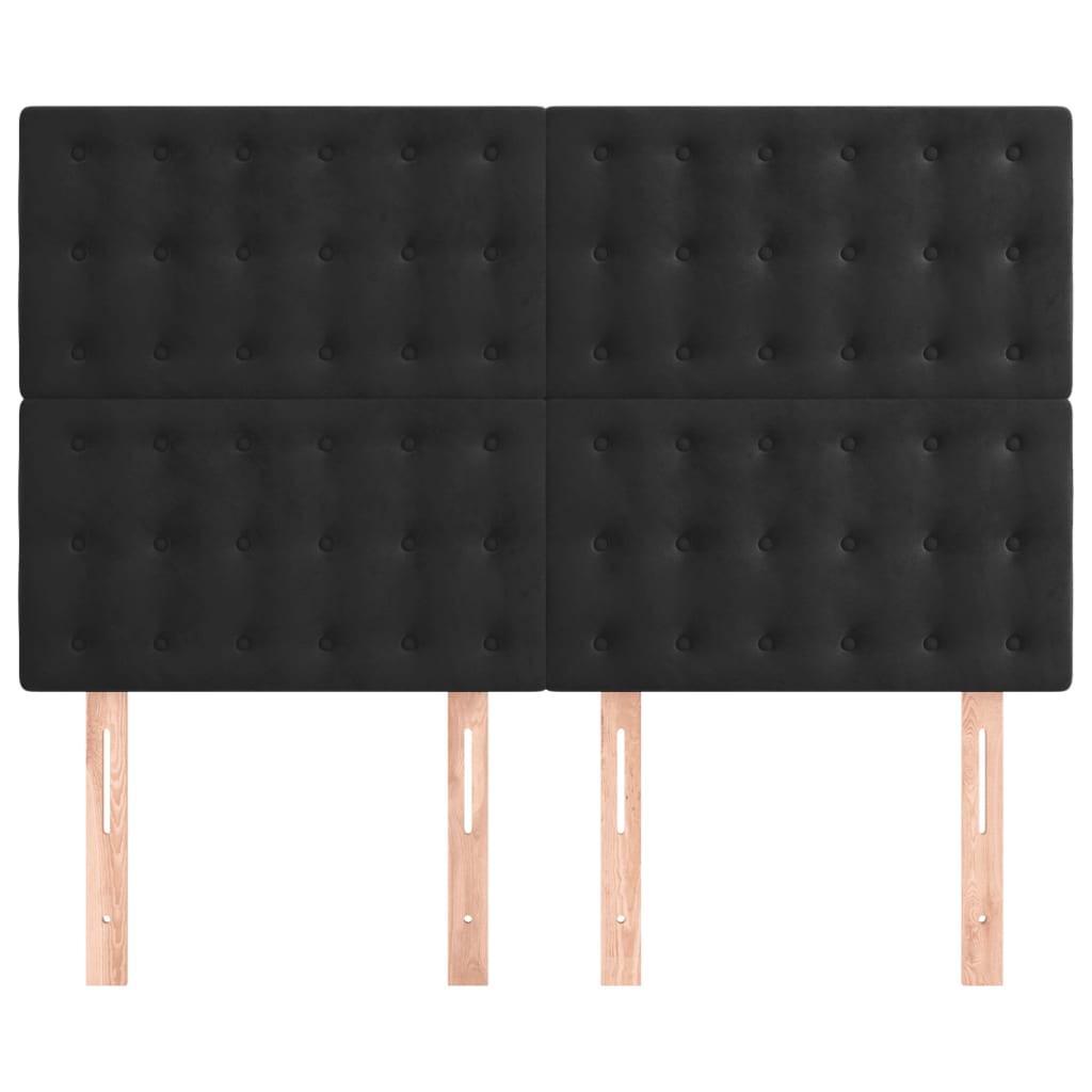 Hoofdbord zwart 144x5x118/128 cm fluweel is nu te koop bij PeponiXL, paradijselijk wonen!