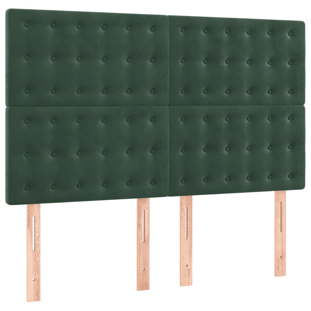 Hoofdbord donkergroen 144x5x118/128 cm fluweel is nu te koop bij PeponiXL, paradijselijk wonen!