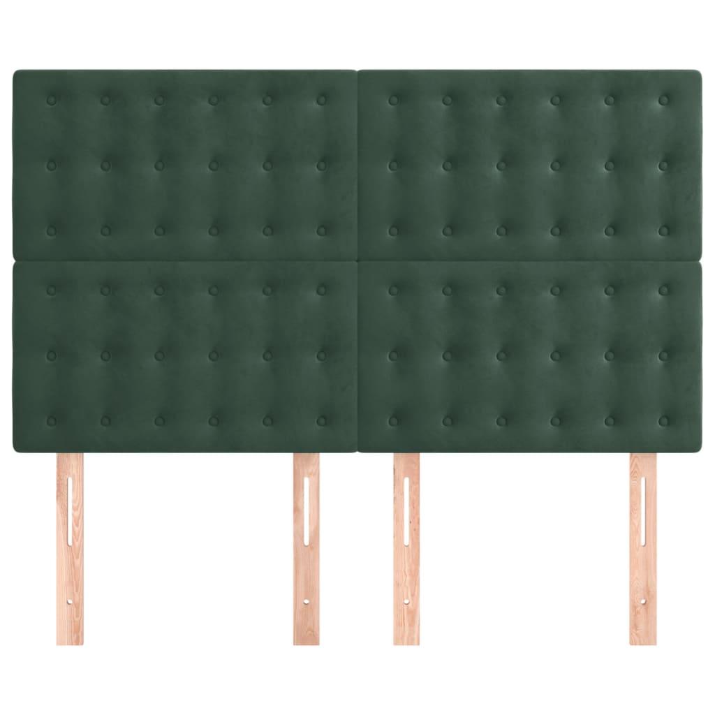 Hoofdbord donkergroen 144x5x118/128 cm fluweel is nu te koop bij PeponiXL, paradijselijk wonen!