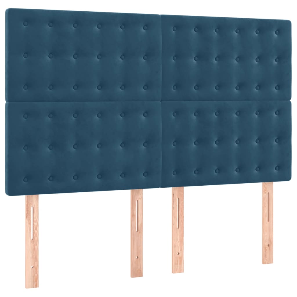 Hoofdbord donkerblauw 144x5x118/128 cm fluweel is nu te koop bij PeponiXL, paradijselijk wonen!