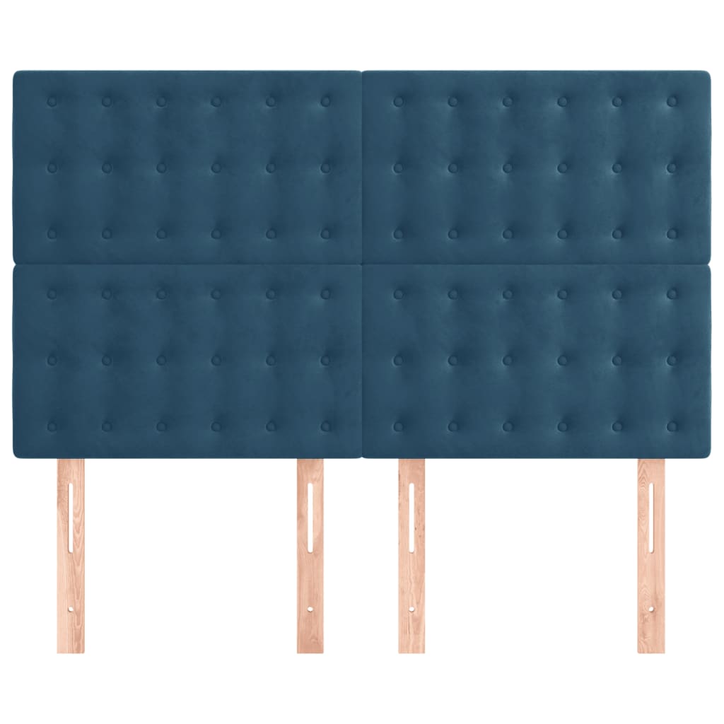 Hoofdbord donkerblauw 144x5x118/128 cm fluweel is nu te koop bij PeponiXL, paradijselijk wonen!