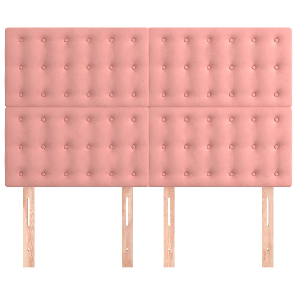 Hoofdbord roze 144x5x118/128 cm fluweel is nu te koop bij PeponiXL, paradijselijk wonen!