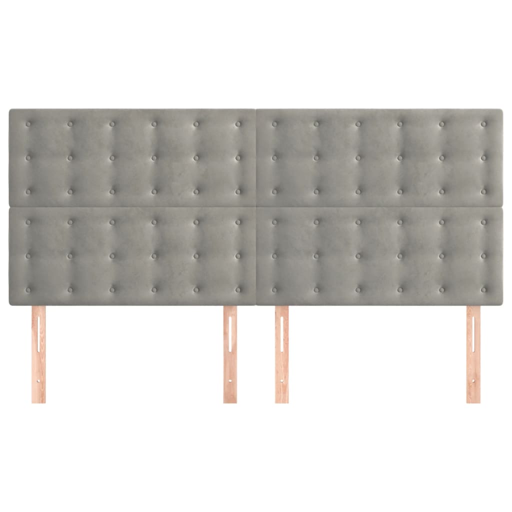 Hoofdbord lichtgrijs 160x5x118/128 cm fluweel is nu te koop bij PeponiXL, paradijselijk wonen!