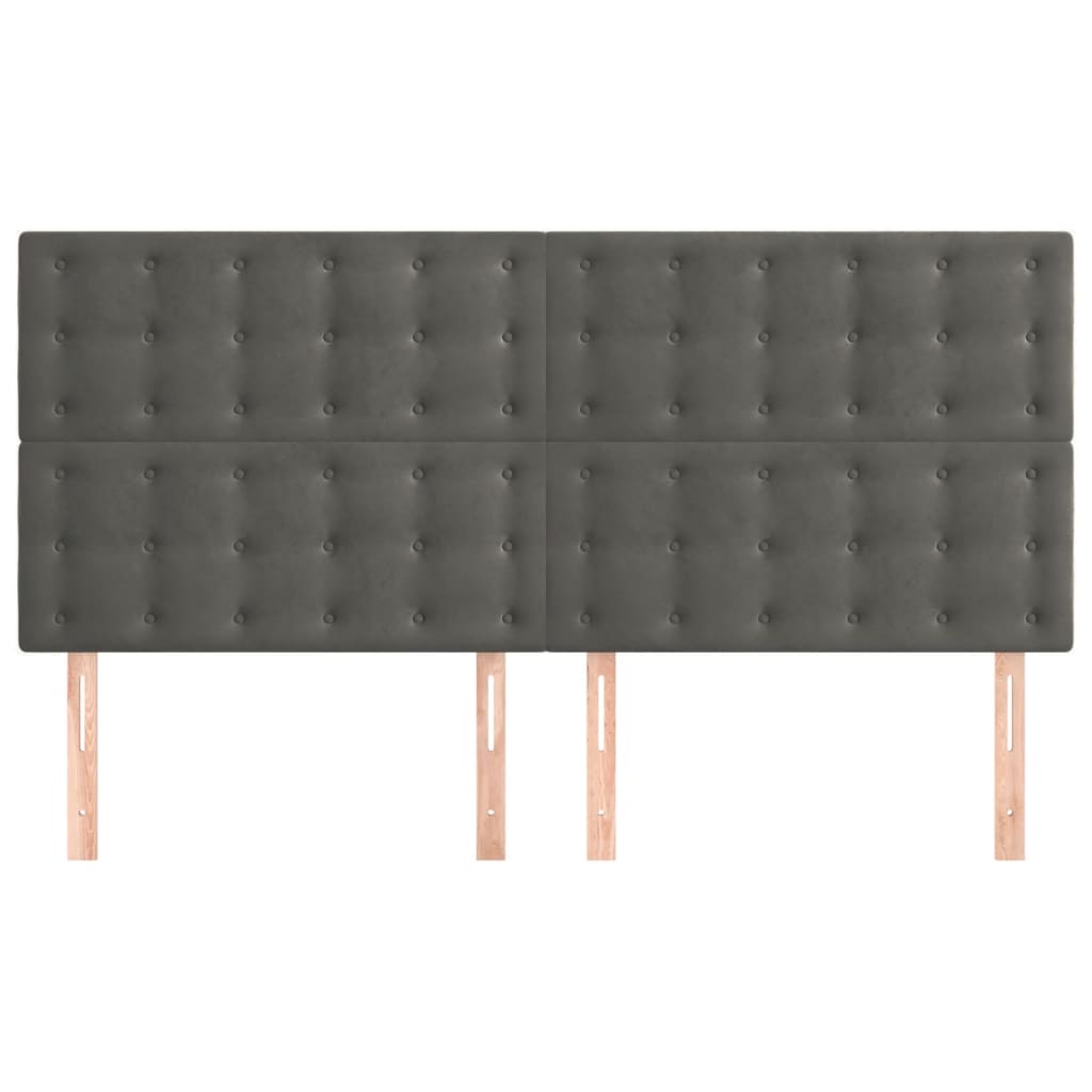 Hoofdbord donkergrijs 160x5x118/128 cm Fluweel is nu te koop bij PeponiXL, paradijselijk wonen!