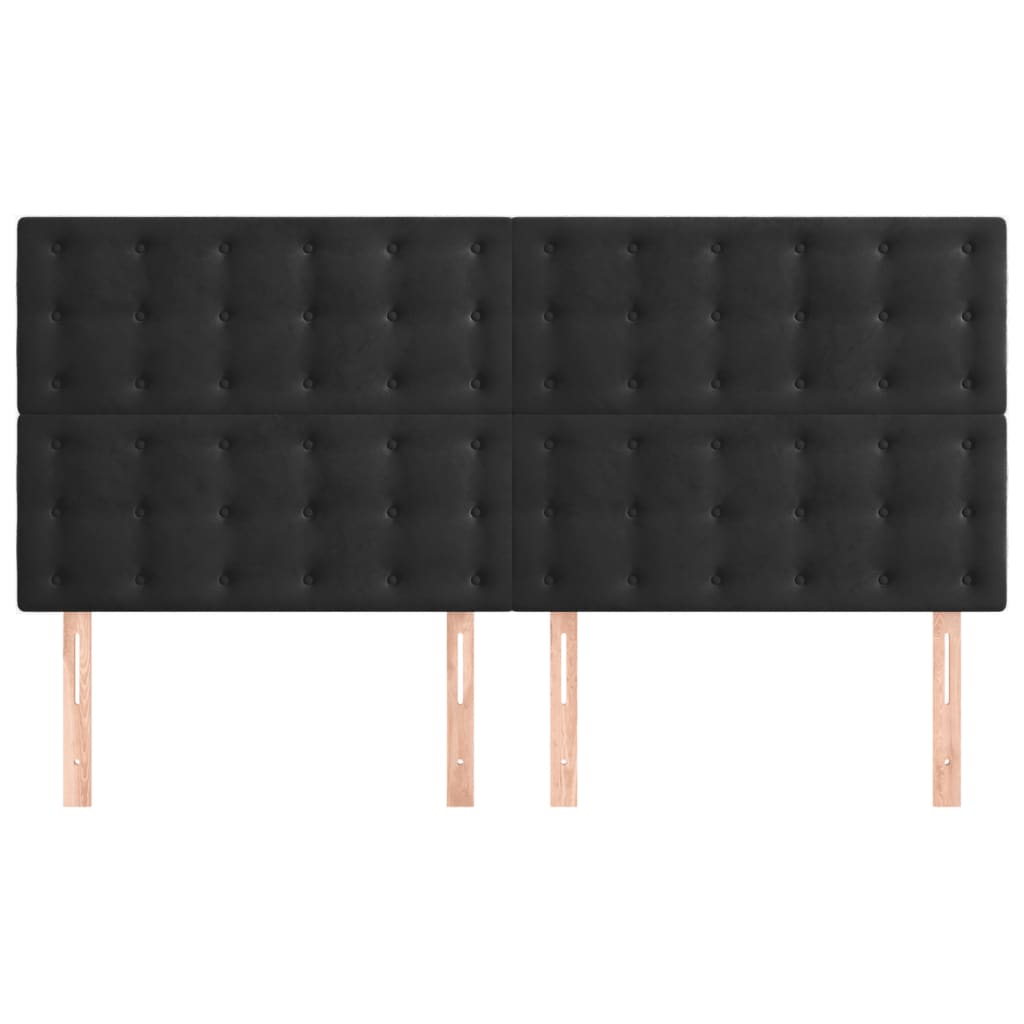 Hoofdbord zwart 160x5x118/128 cm fluweel is nu te koop bij PeponiXL, paradijselijk wonen!