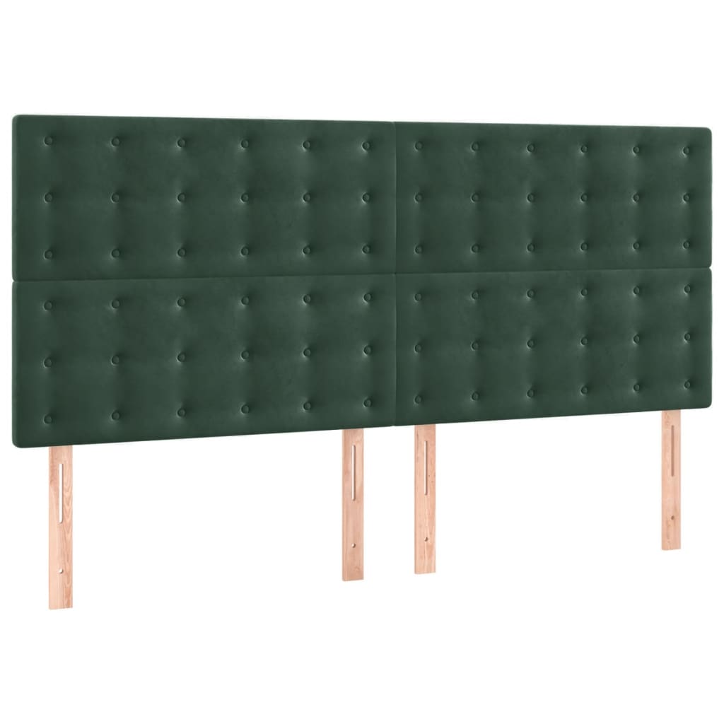 Hoofdbord donkergroen 160x5x118/128 cm fluweel is nu te koop bij PeponiXL, paradijselijk wonen!