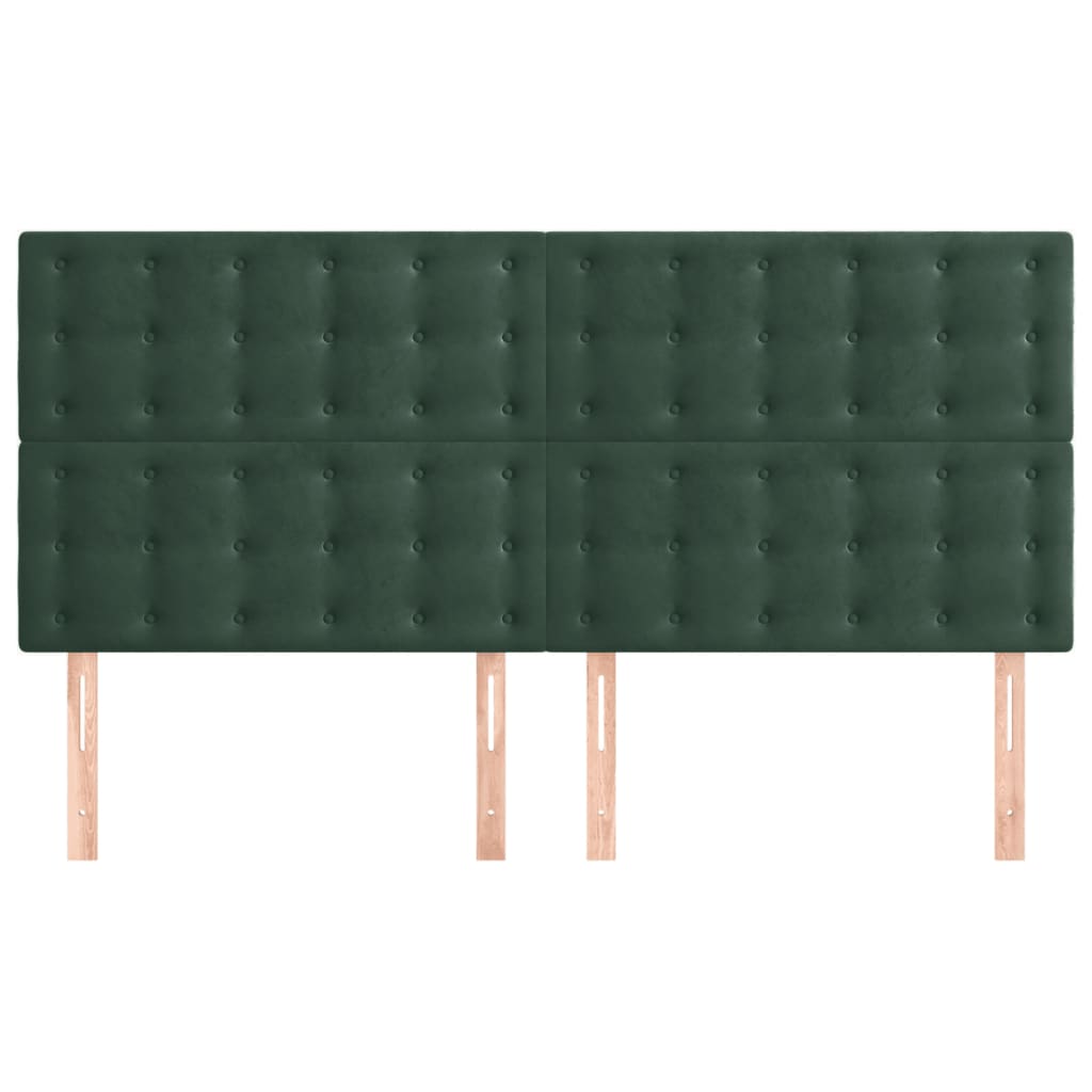 Hoofdbord donkergroen 160x5x118/128 cm fluweel is nu te koop bij PeponiXL, paradijselijk wonen!