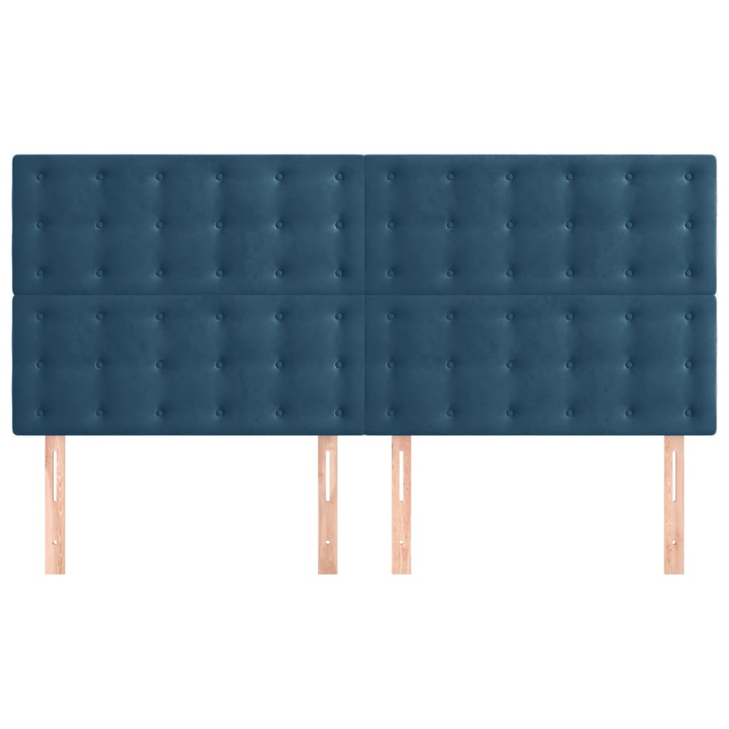 Hoofdbord donkerblauw 160x5x118/128 cm fluweel is nu te koop bij PeponiXL, paradijselijk wonen!