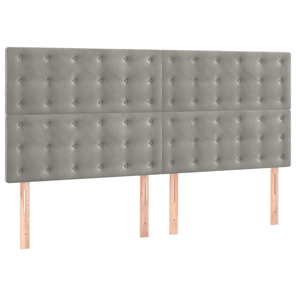 Hoofdbord lichtgrijs 180x5x118/128 cm fluweel is nu te koop bij PeponiXL, paradijselijk wonen!