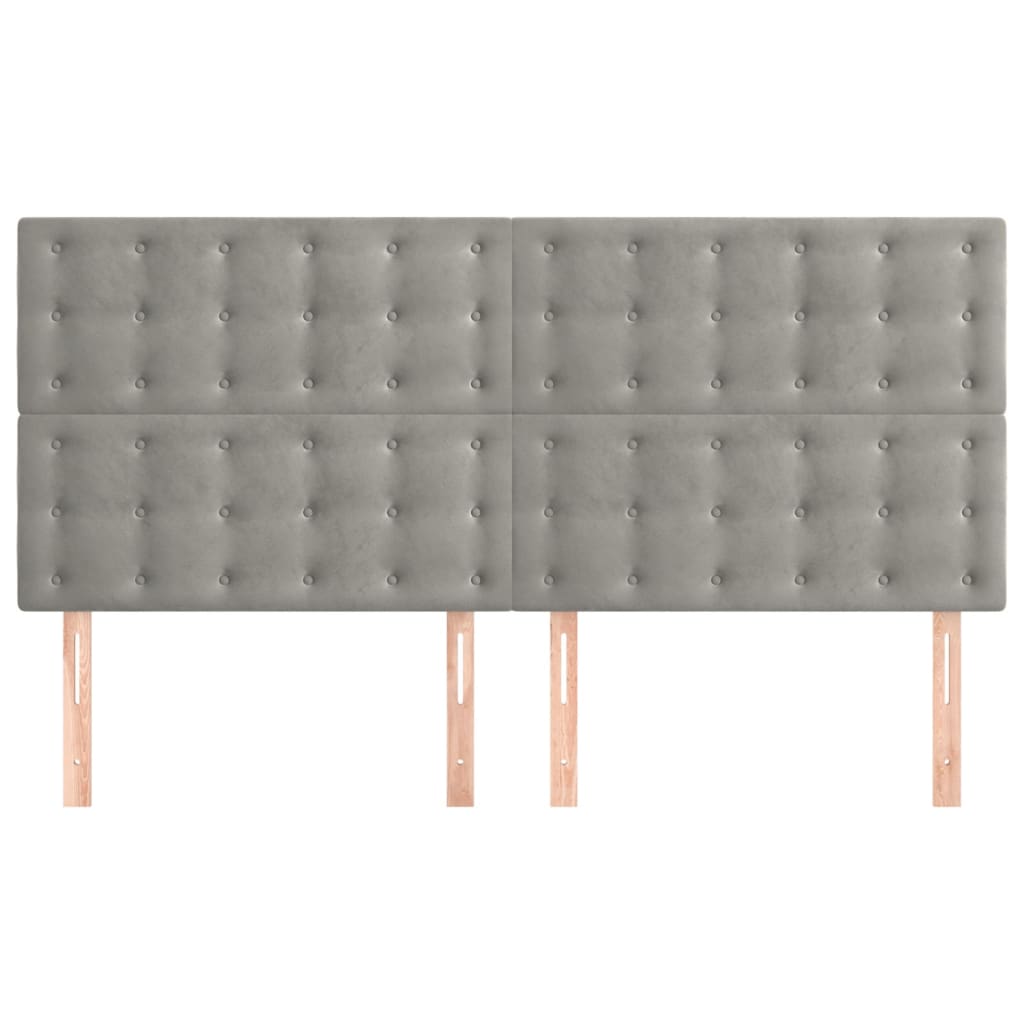 Hoofdbord lichtgrijs 180x5x118/128 cm fluweel is nu te koop bij PeponiXL, paradijselijk wonen!