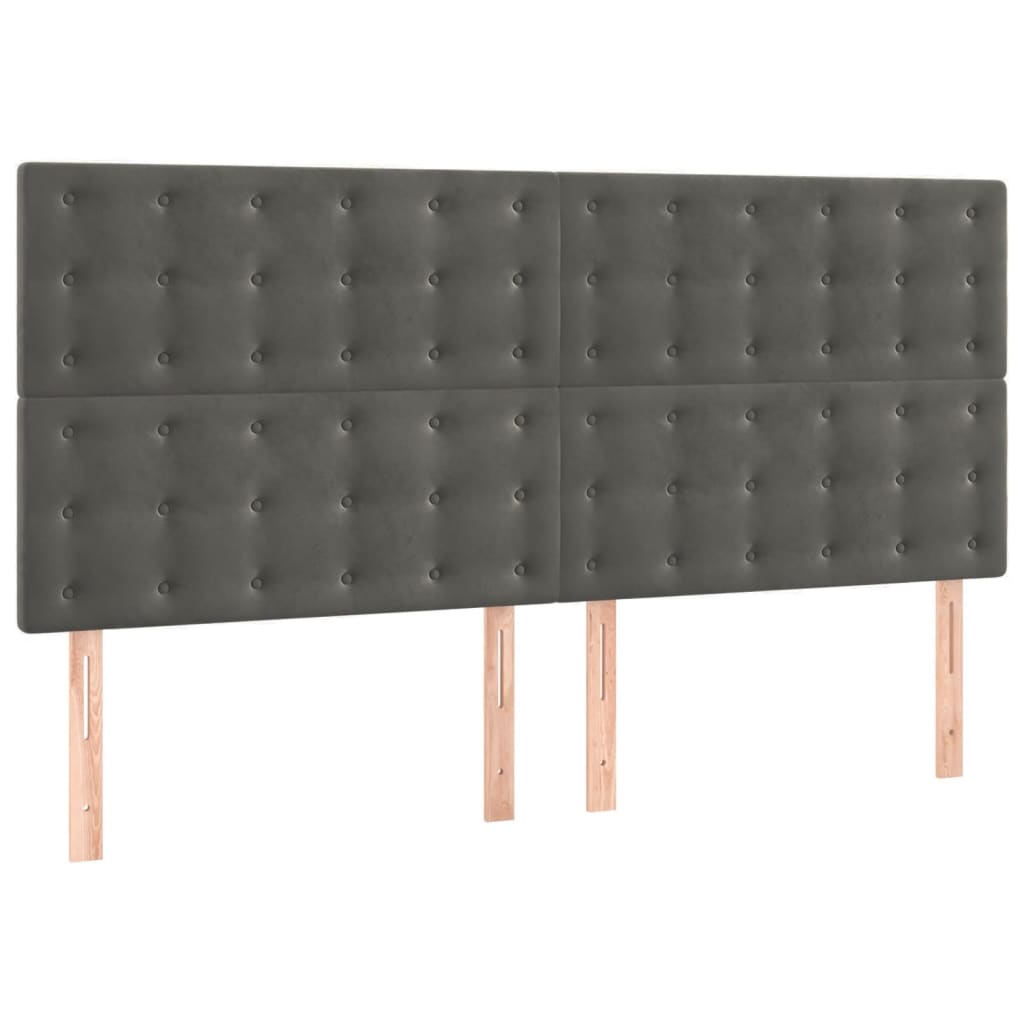 Hoofdbord donkergrijs 180x5x118/128 cm fluweel is nu te koop bij PeponiXL, paradijselijk wonen!