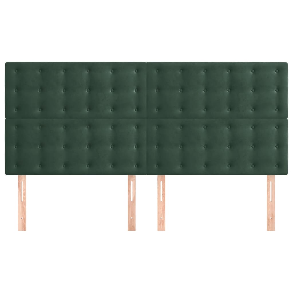 Hoofdbord donkergroen 180x5x118/128 cm fluweel is nu te koop bij PeponiXL, paradijselijk wonen!