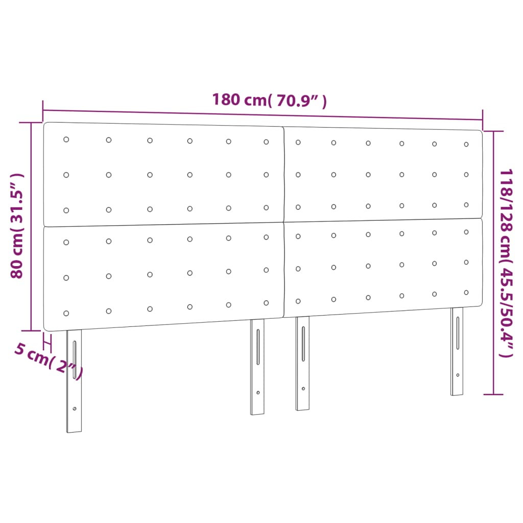 Hoofdbord roze 180x5x118/128 cm fluweel is nu te koop bij PeponiXL, paradijselijk wonen!