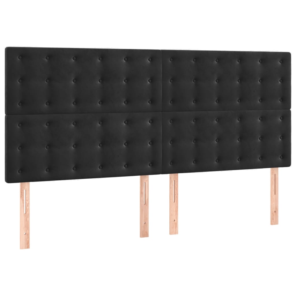 Hoofdbord zwart 200x5x118/128 cm fluweel is nu te koop bij PeponiXL, paradijselijk wonen!