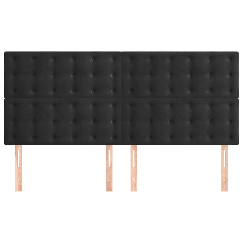 Hoofdbord zwart 200x5x118/128 cm fluweel is nu te koop bij PeponiXL, paradijselijk wonen!