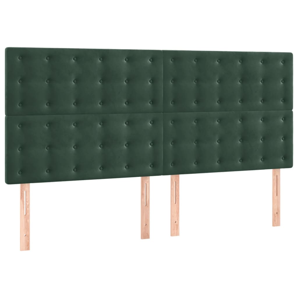 Hoofdbord donkergroen 200x5x118/128 cm fluweel is nu te koop bij PeponiXL, paradijselijk wonen!