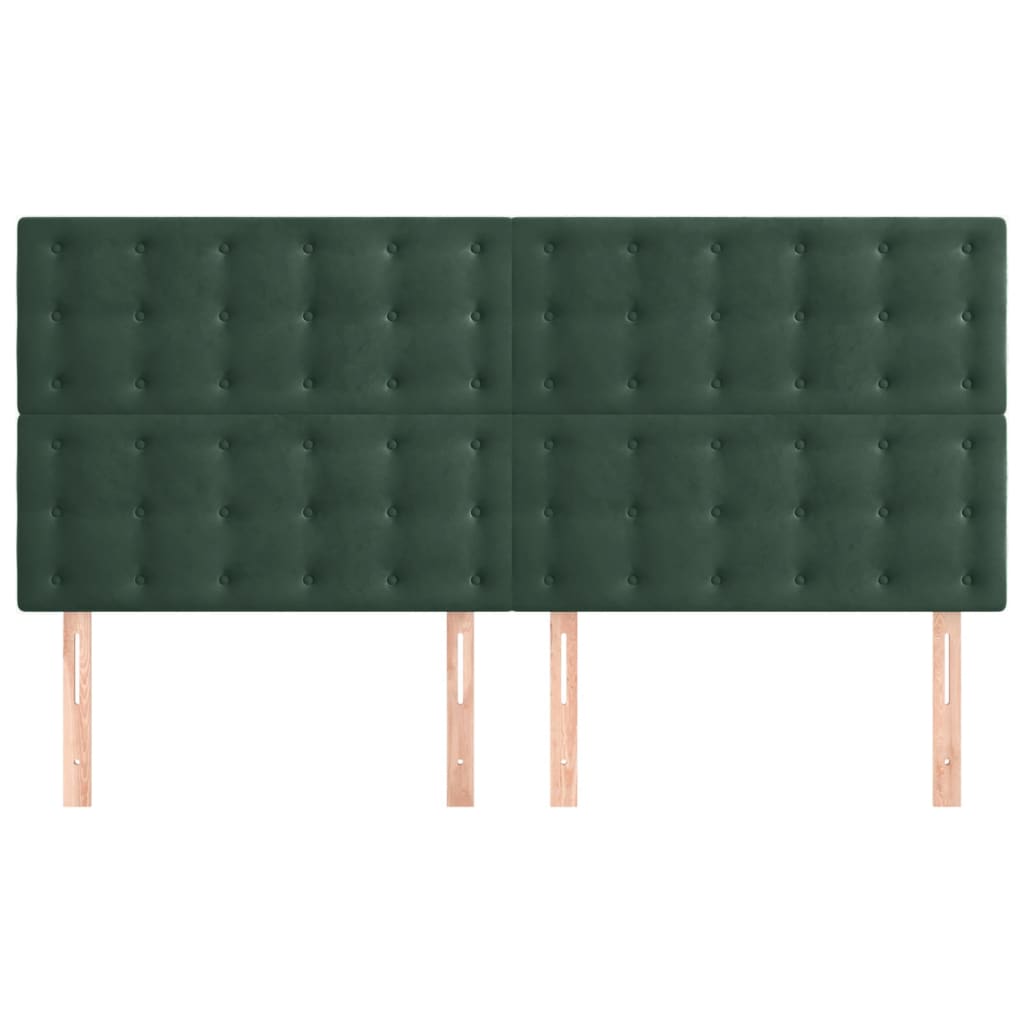 Hoofdbord donkergroen 200x5x118/128 cm fluweel is nu te koop bij PeponiXL, paradijselijk wonen!