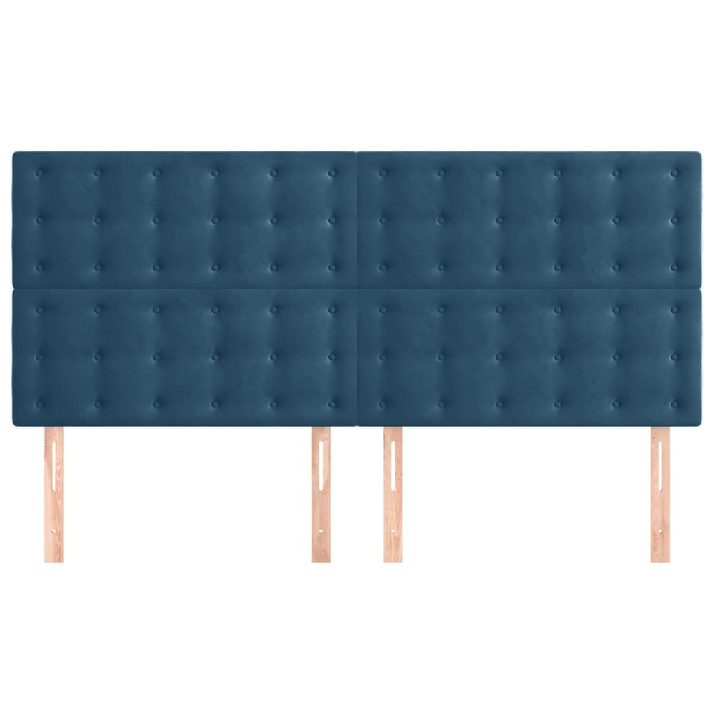Hoofdbord donkerblauw 200x5x118/128 cm fluweel is nu te koop bij PeponiXL, paradijselijk wonen!