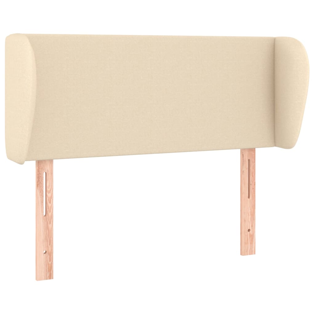 Hoofdbord met randen 93x23x78/88 cm stof crèmekleurig is nu te koop bij PeponiXL, paradijselijk wonen!