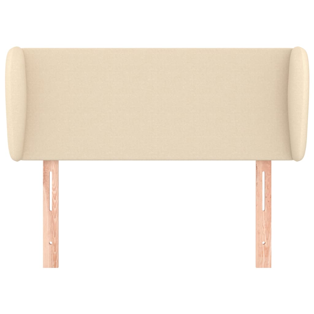 Hoofdbord met randen 93x23x78/88 cm stof crèmekleurig is nu te koop bij PeponiXL, paradijselijk wonen!