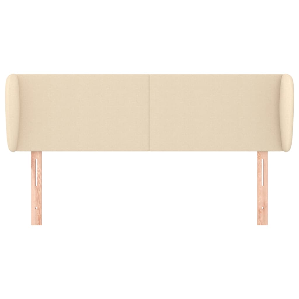 Hoofdbord met randen 147x23x78/88 cm stof crèmekleurig is nu te koop bij PeponiXL, paradijselijk wonen!