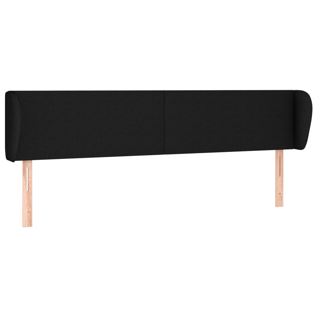 Hoofdbord met randen 183x23x78/88 cm stof zwart is nu te koop bij PeponiXL, paradijselijk wonen!