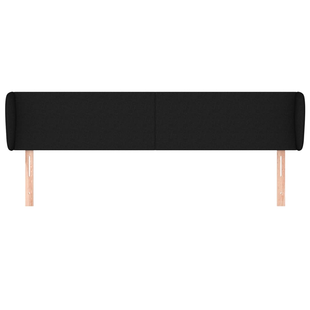 Hoofdbord met randen 183x23x78/88 cm stof zwart is nu te koop bij PeponiXL, paradijselijk wonen!