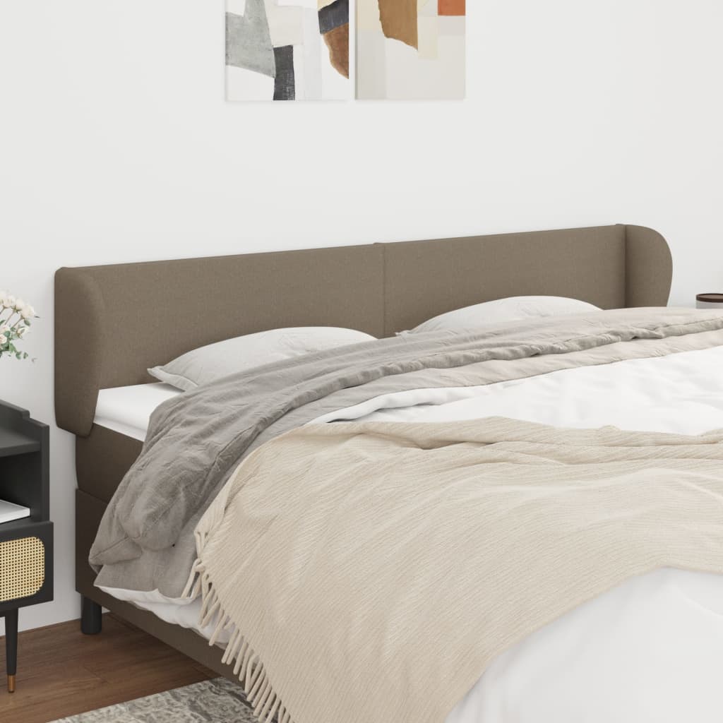 Hoofdbord met randen 183x23x78/88 cm stof taupe is nu te koop bij PeponiXL, paradijselijk wonen!