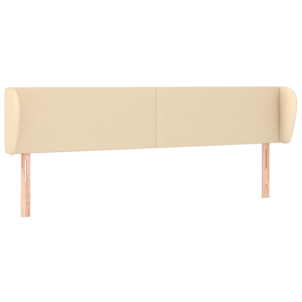 Hoofdbord met randen 183x23x78/88 cm stof crèmekleurig is nu te koop bij PeponiXL, paradijselijk wonen!