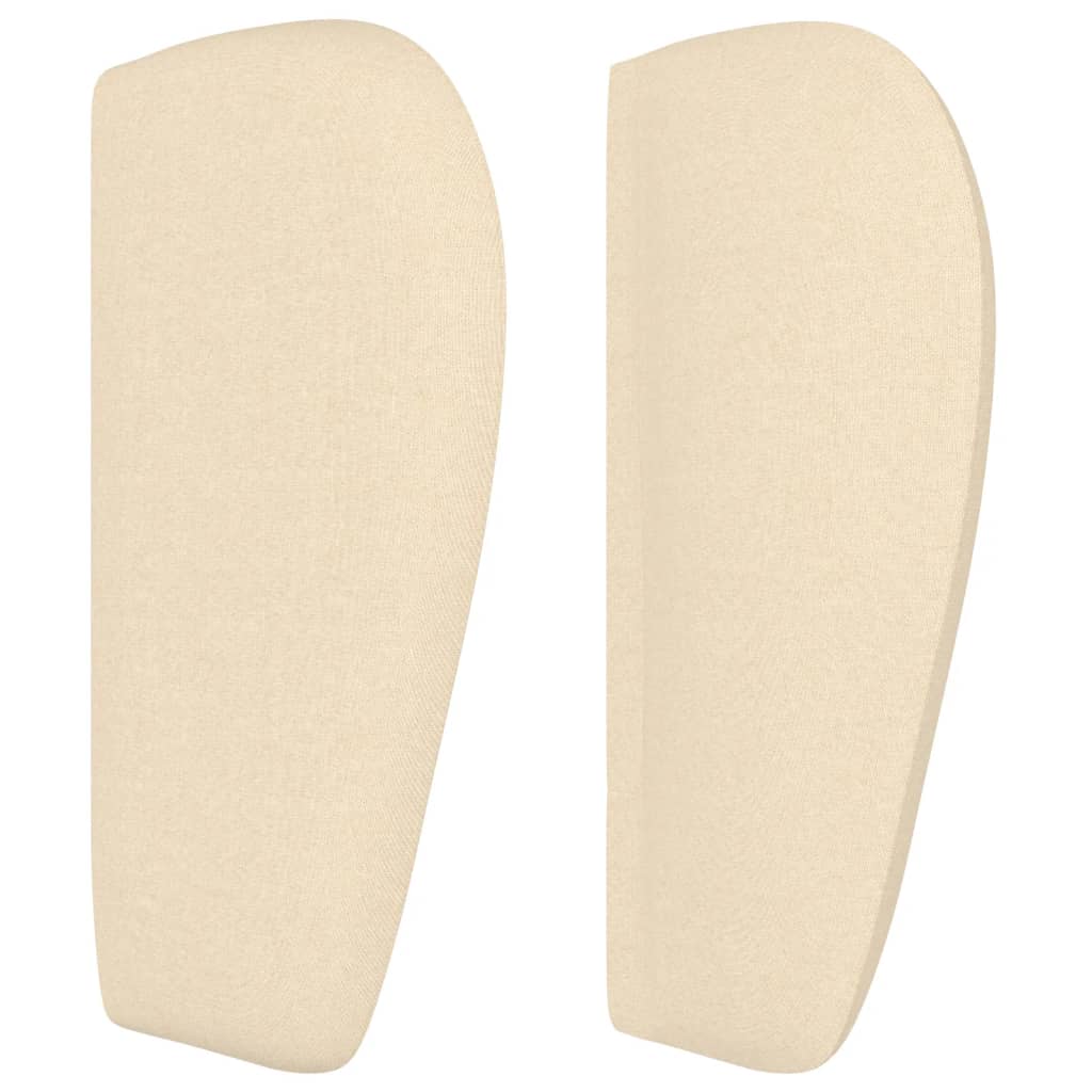 Hoofdbord met randen 183x23x78/88 cm stof crèmekleurig is nu te koop bij PeponiXL, paradijselijk wonen!